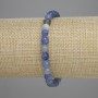 Bracelet of blue aventurine, faceted round bead 6mm, length 18cm, stretch