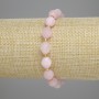 Pink Quartz Bracelet Faceted Beads, 10×8 mm, +-, 18 cm length, stretch