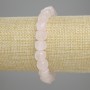 Bracelet Rose Quartz Faceted Cube, 8.5x8.5 mm, diameter 8.5 mm, stretched, length about 18 cm