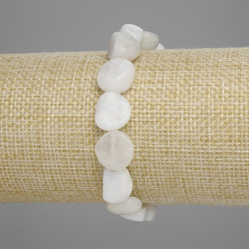 Adularia Bead Bracelet, round beads, diameter 11-12×10-12mm ±, length 18cm ± stretch