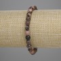 Rhodonite Bead Bracelet, Faceted Round 6mm, 18cm adjustable stretch