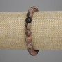 Rhodonite Beaded Round Bracelet, 8mm diameter, 18cm length, stretch