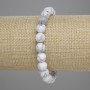 Howlite Bead Bracelet, faceted round beads, diameter 8mm±, length 18cm±, stretch