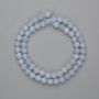 Aquamarine Beads Smooth Round 6.5 mm ± 38 cm Silk Thread Necklace