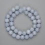 Aquamarine Beads Smooth Round 10mm on Thread, 37cm approx.