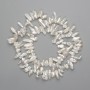 Baroque pearls with a petrol color on a string 7-14×3-7 mm +-, length 38 cm ± on thread