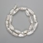 Baroque Pearls with petrol tint 38 cm length 16-23×7-8 mm +-, strand length 38cm+