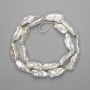 Baroque Pearls with a gasoline tint on a thread 20-26×9-12 mm, length 41 cm