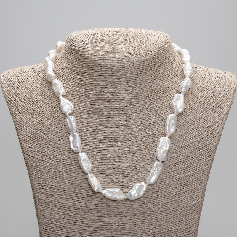 Necklace made of natural baroque pearls, diameter 17-22×9-9, 5mm±, length 45cm± 5cm extender chain