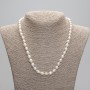 Necklace of natural freshwater pearls 8.5-9x6-7mm, length 45 cm ± 5 cm extender chain