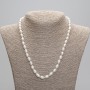 Necklace of Natural Freshwater Pearls 8.5–9×6 mm ±, length 45 cm ± 5 cm extender chain