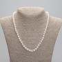 Necklace of natural freshwater pearls 6.5×6 mm ±, length 45 cm ± 5 cm extender chain