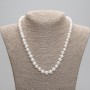 Necklace of natural freshwater pearls 8.5–9×7.5–8 mm with a 5 cm extender, length 45 cm ±