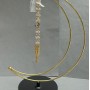 Stand Half Moon for sphere 24x17 cm+- with legs 10 cm+- chain length 16 cm+- gold metal