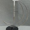 Half-Moon Stand for Sphere 24×17 cm ± d legs 10 cm ± chain length 16 cm ± silver metal