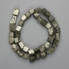 Pyrite Beads, natural stone faceted, unpolished, diameter 4-12×7-11 mm + -, length 38 cm + - on thread