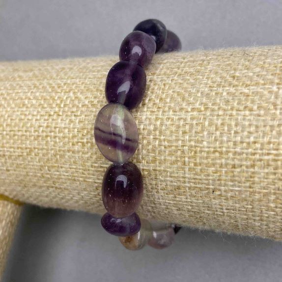 Fluorite Faceted Bracelet, diameter 13-15×9, 5-10, 5mm+ -, length 18cm+ - stretch