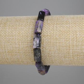 Charoite Bracelet Cut, diameter 12-13×6-8mm+-, length 18cm+-, stretch