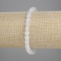Bracelet White Quartz Bead Round 6mm, stretch band, 18cm long