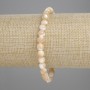 Bracelet Mother of Pearl Beige Smooth Bead, 6mm diameter, +/-, length 18cm +/- stretch