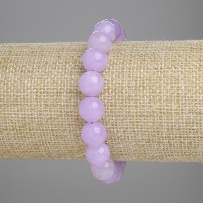 Kunzite Bracelet Smooth Bead, 10mm diameter ±, 18cm length ± Stretch