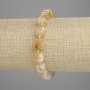Bracelet Faceted Citrine Cube, 8.5mm± diameter, 3mm+ beads, elastic 18cm±