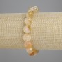 Faceted Citrine Bead Bracelet, 10mm diameter, 18cm length, stretch