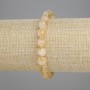 Bracelet Citrine Faceted Bead, 8mm diameter ±, 18cm length ± stretch