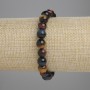 Bracelet Bull's Eye, Tiger's Eye, and Hawk's Eye with smooth beads, diameter 8mm±, length 18cm±, stretch