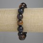 Bracelet with Bull’s Eye, Tiger’s Eye, and Hawk’s Eye, smooth beads, diameter 12mm±, length 18cm± stretch