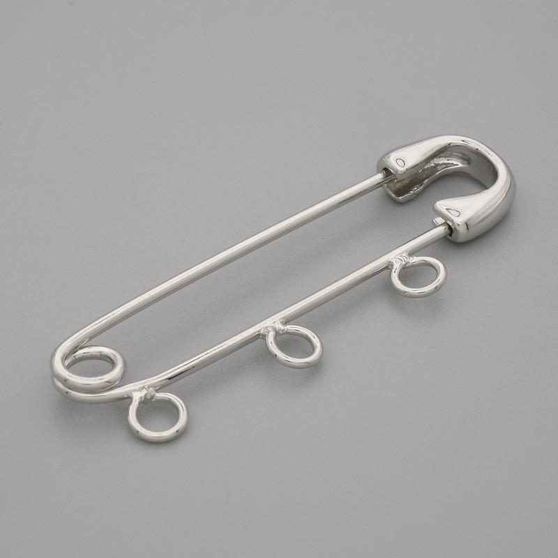 Brooch Base Pin 41×12 mm - Silver Metal