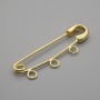 Brooch Pin Base 41x12mm± gold-tone metal
