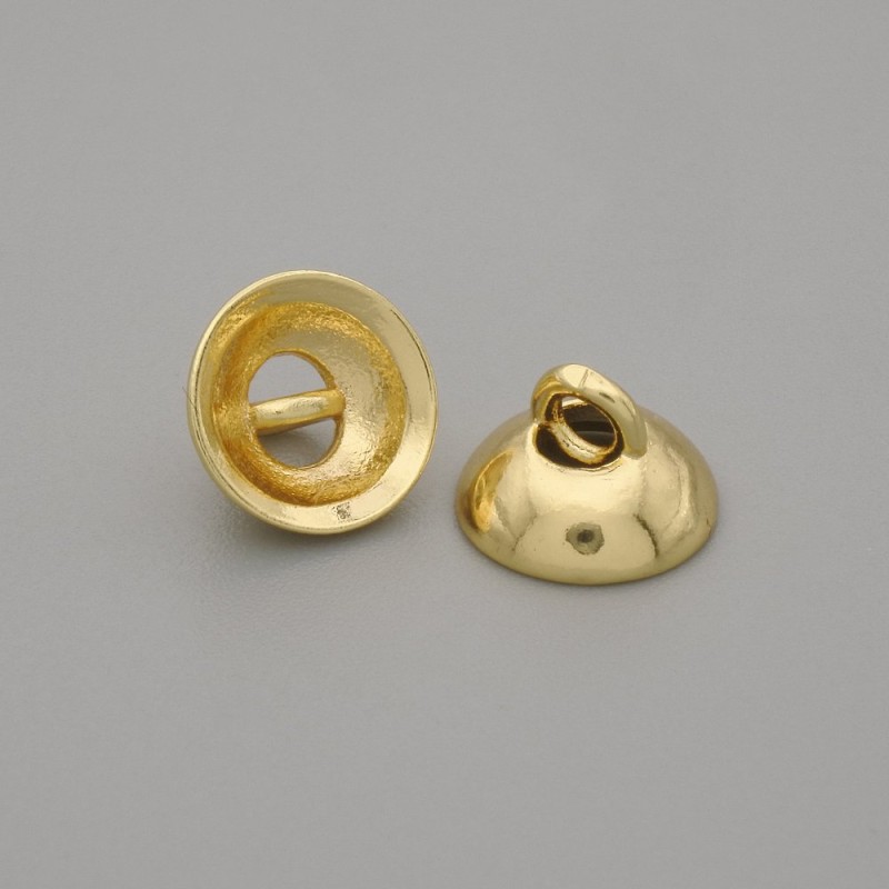 Price per 1 pc. End cap cap for bead, metal color gold, diameter 8×1 mm± hole diameter 1.8 mm+