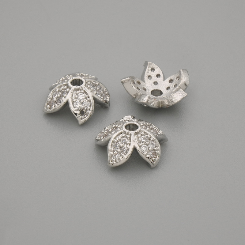 Bead Cap for Bead, Silver Color, 9x1mm± Hole, 2mm+ Diameter, Price per 1 piece
