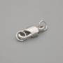 Toggle Clasp, carabiner, 16×7 mm ±, metal color silver