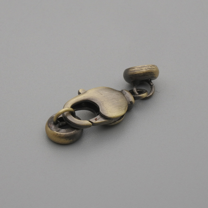 Clasp Hook, lobster clasp, bronze color, 17×7 mm +-, hole diameter 6 mm+-