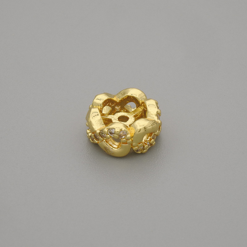 Bead Insert Fittings Color: Gold Toned, 8x4 mm ± hole 1.1 mm ± per piece
