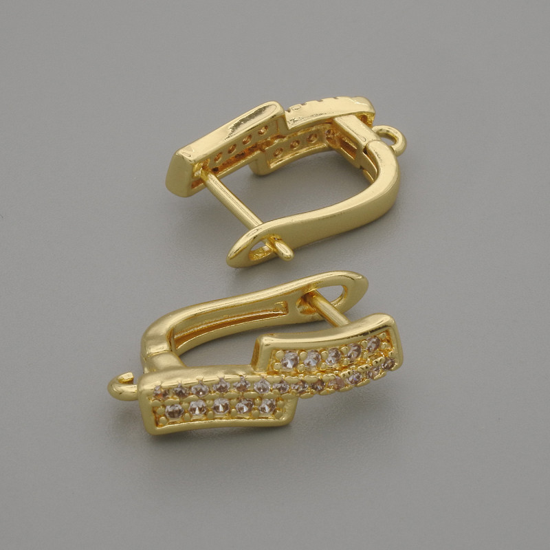 Earring hooks for earrings, golden metal, 16x3.5 mm + - pair