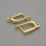 Earring hooks for earrings, golden-toned metal, 16×1.5 mm, pair