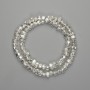 Lava Beads with Silver Plating, Pitted Round Beads 6.5-8.5×4-5 mm, length 39 cm