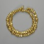 Lava Beads with Golden Metallic Coating, Porous Tubular Beads 6.5-8.5mm, 39 cm length