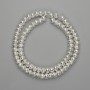 Lava Beads with Silver Plating, Porous Rondelle 6x4.5 mm, adjustable length 38 cm