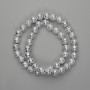 Lava Beads with Silver Plating, Porous Round 8.5mm ±, Length 39cm ±
