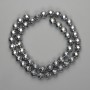 Hematite Beads Silver Color Faceted Ball 8mm+-, Length 38cm+-