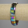 Rainbow Hematite Bracelet 8x14mm Links, length 18cm, stretchy