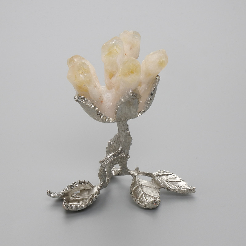 Citrine on Metal Stand, Natural Stone, 80-110×50-60 mm± assorted sizes