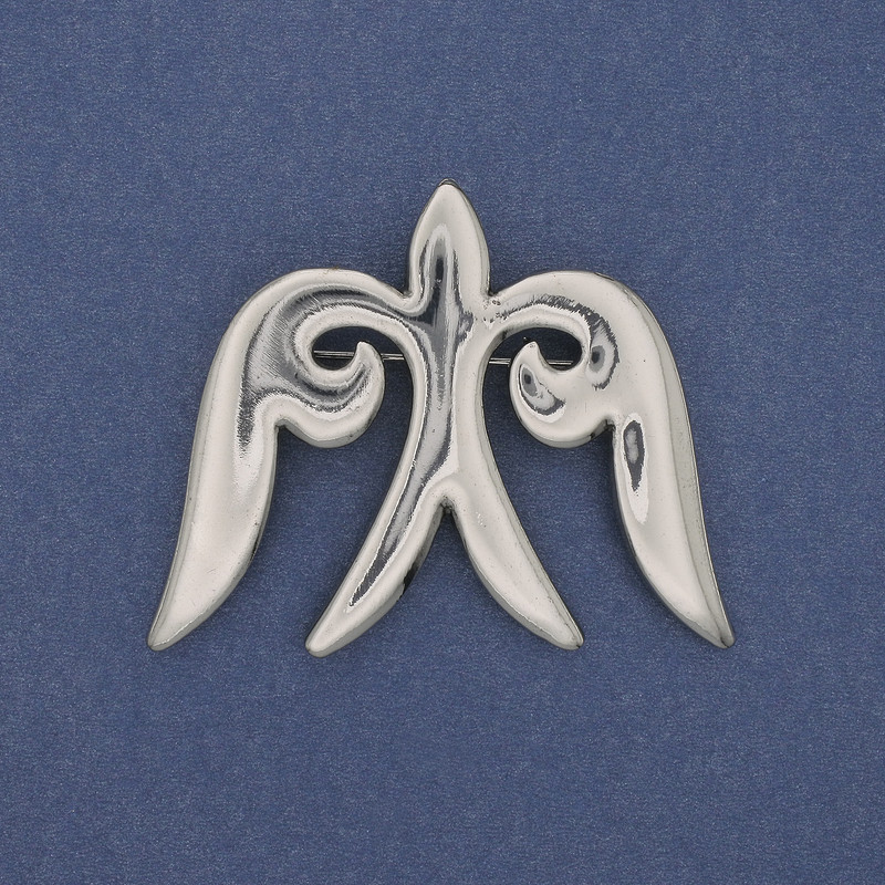 Brooch Pendant Swallow Silver-Colored Metal 57×46mm+