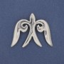 Brooch Pendant Swallow Silver-Colored Metal 57×46mm+
