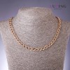 Xuping Chain, curved Roman weave, 7mm thick, 51cm length, gold plated 18k