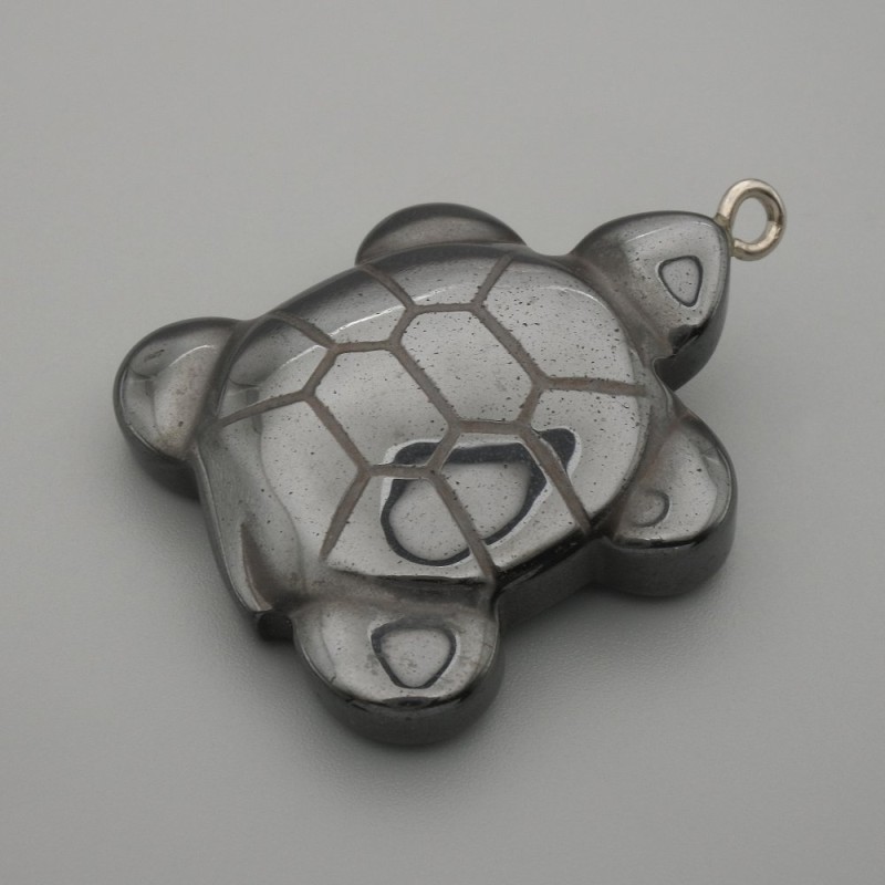 Pendant Hematite Turtle 40x30mm+